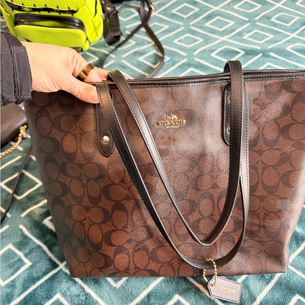 Coach Brown Signature Tote Bag